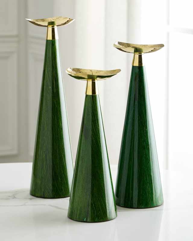 Emerald Maize Candleholder Trio